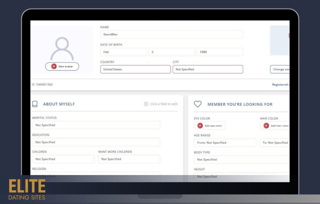 LatiDate user profile