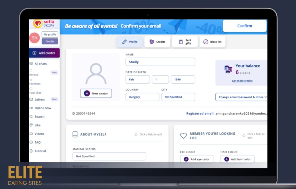 SofiaDate registration 